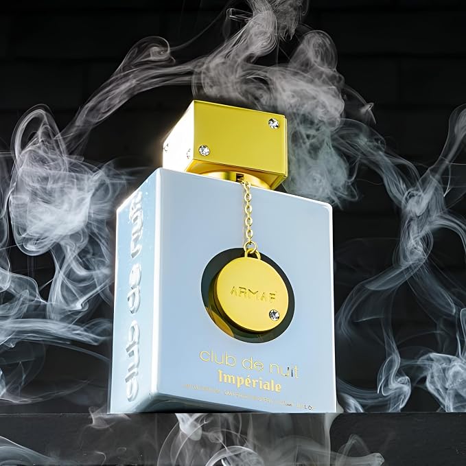 Armaf Club de Nuit White Imperiale bottle with smoke