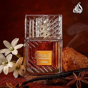 Lattafa Khamrah Eau de Parfum bottle with vanilla and star anise